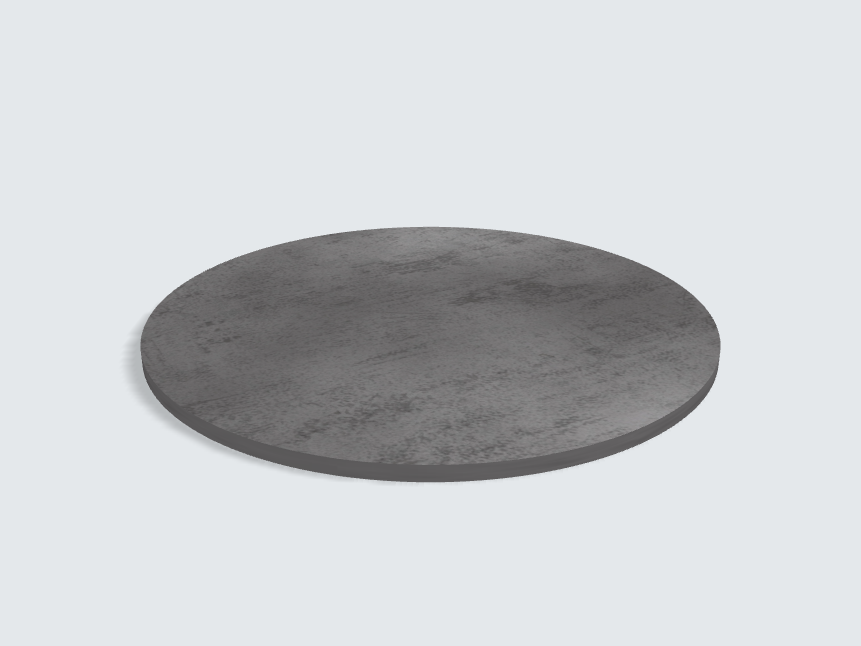 Tischplatte oval / kreisförmig Beton Schiefergrau