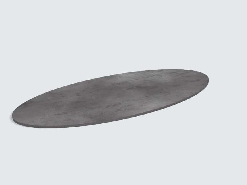 Tischplatte oval / kreisförmig Beton Schiefergrau