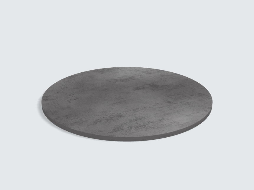Tischplatte oval / kreisförmig Beton Schiefergrau
