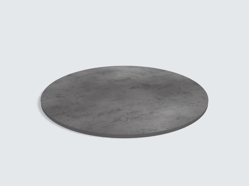 Tischplatte oval / kreisförmig Beton Schiefergrau