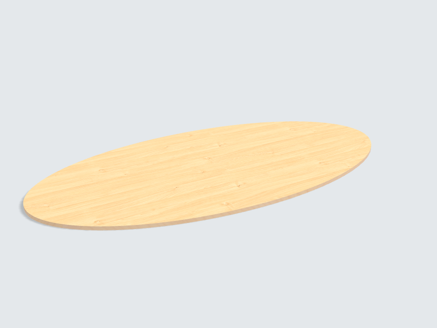 Tischplatte oval / kreisförmig Birke