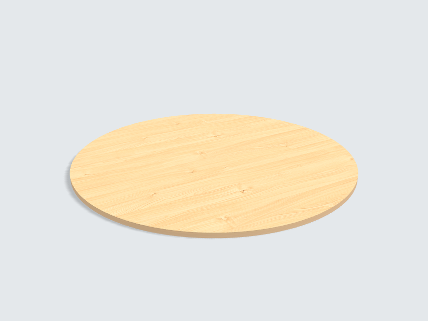 Tischplatte oval / kreisförmig Birke