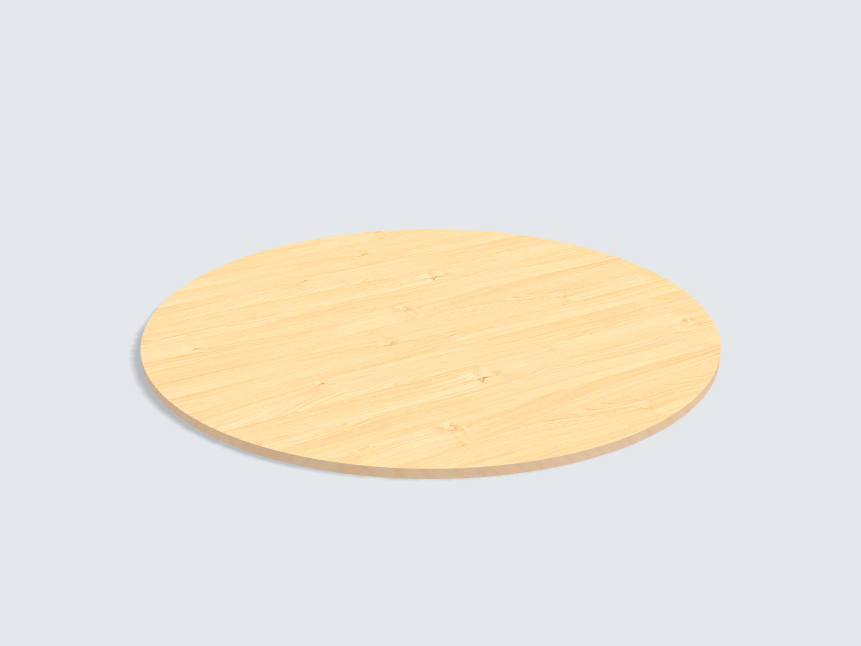 Tischplatte oval / kreisförmig Birke