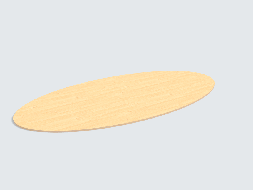 Tischplatte oval / kreisförmig Birke