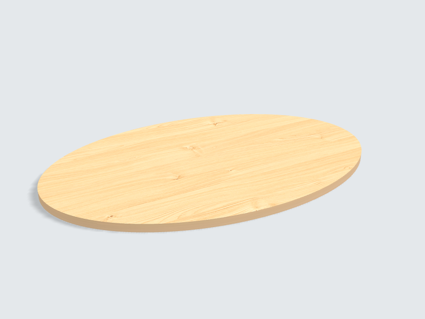 Tischplatte oval / kreisförmig Birke