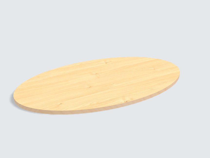 Tischplatte oval / kreisförmig Birke