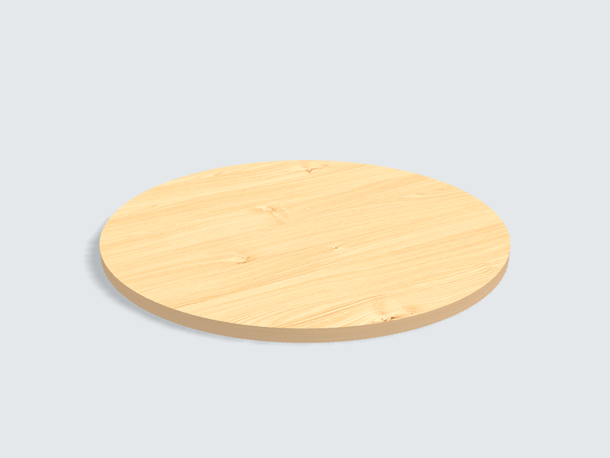 Tischplatte oval / kreisförmig Birke