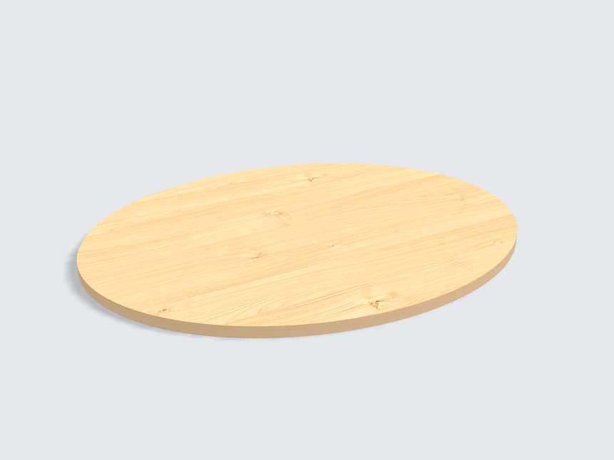 Tischplatte oval / kreisförmig Birke
