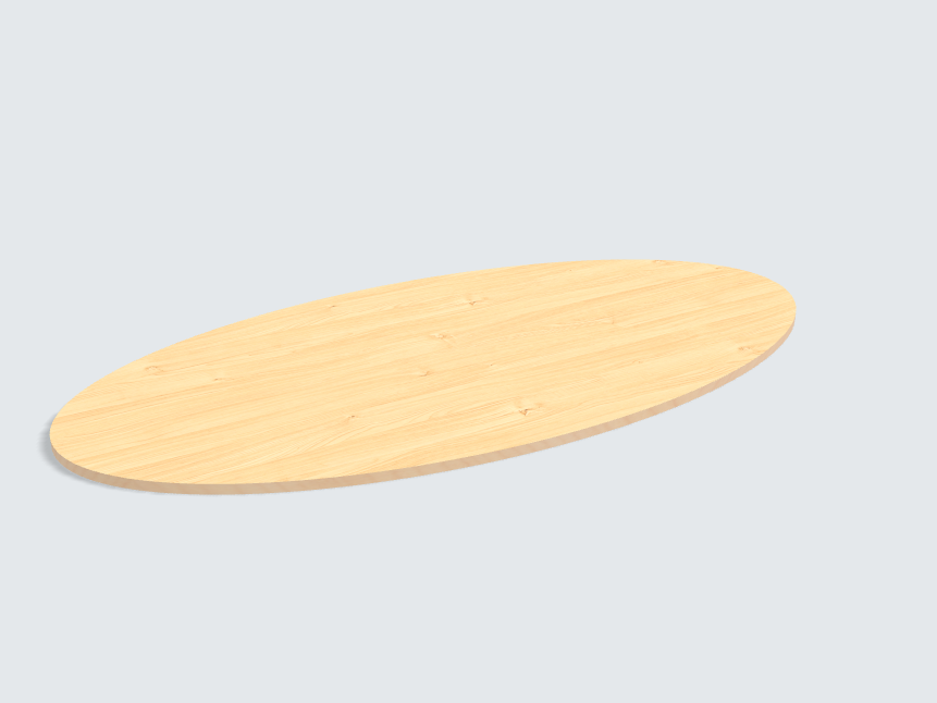 Tischplatte oval / kreisförmig Birke