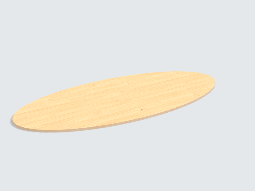Tischplatte oval / kreisförmig Birke