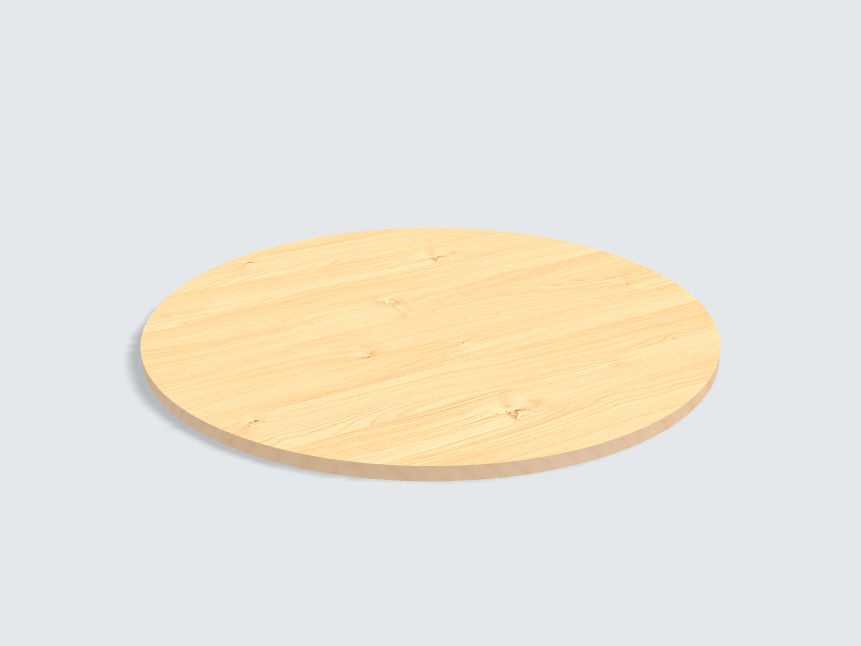 Tischplatte oval / kreisförmig Birke