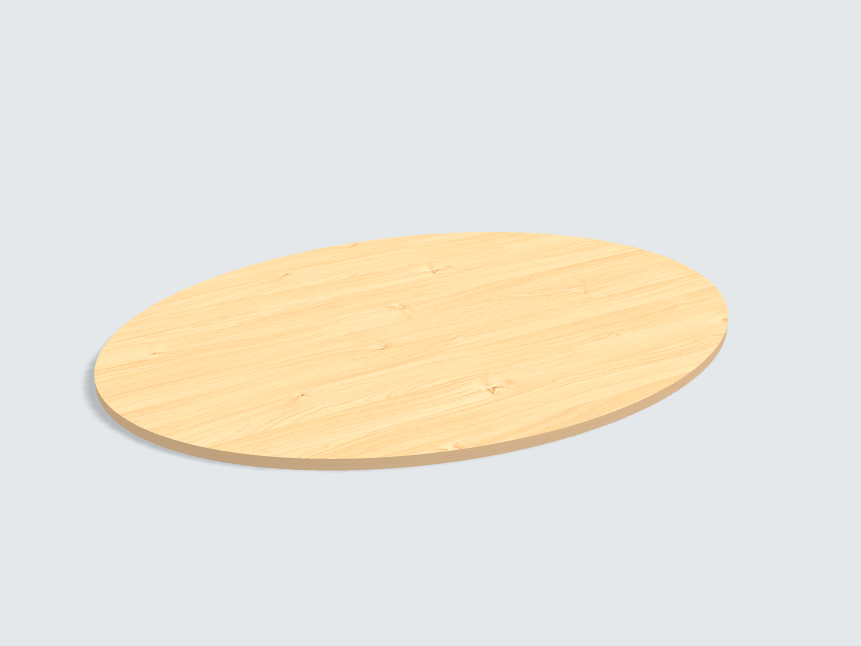 Tischplatte oval / kreisförmig Birke