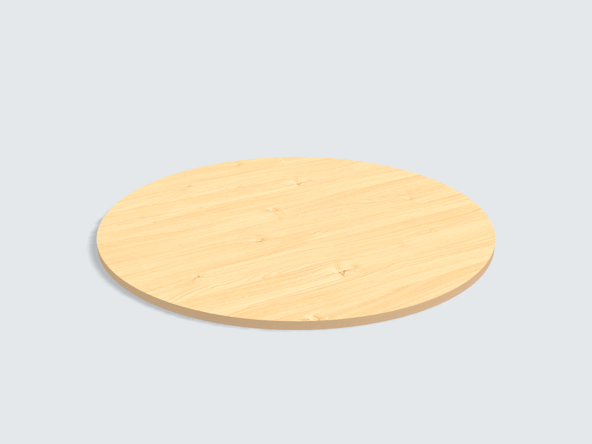 Tischplatte oval / kreisförmig Birke