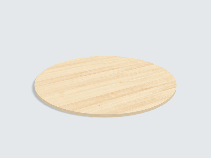 Tischplatte oval / kreisförmig Birke Furnier