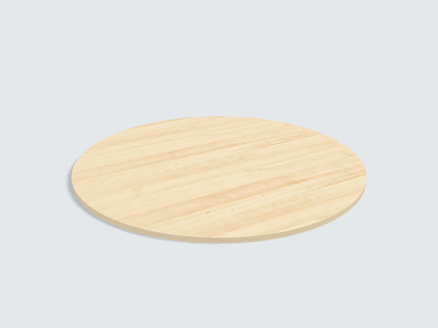 Tischplatte oval / kreisförmig Birke Furnier