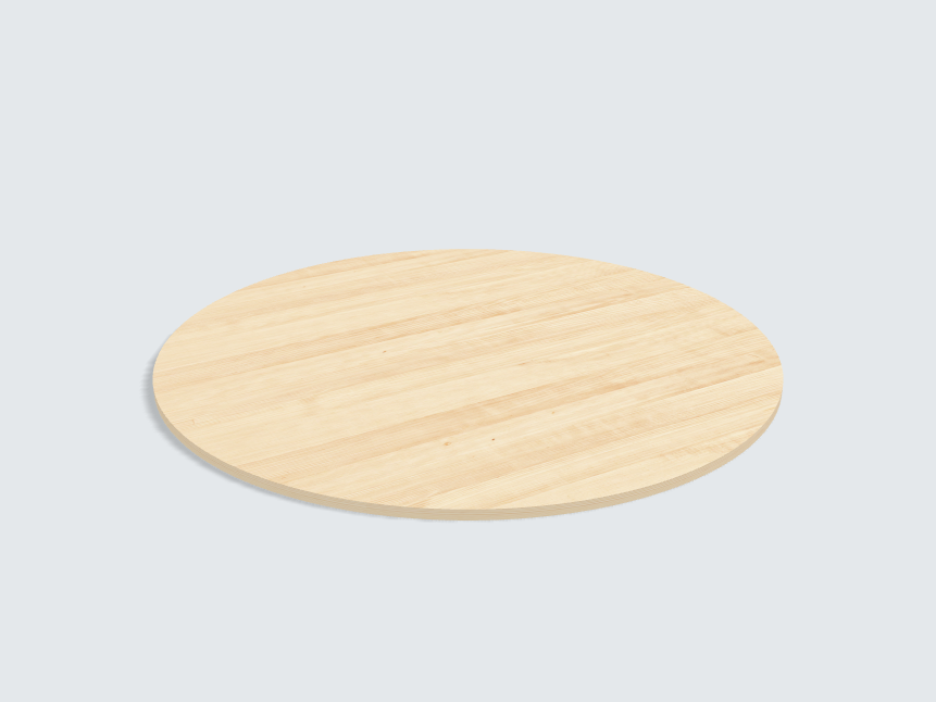 Tischplatte oval / kreisförmig Birke Furnier