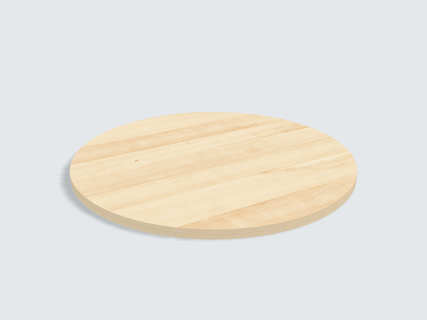 Tischplatte oval / kreisförmig Birke Furnier