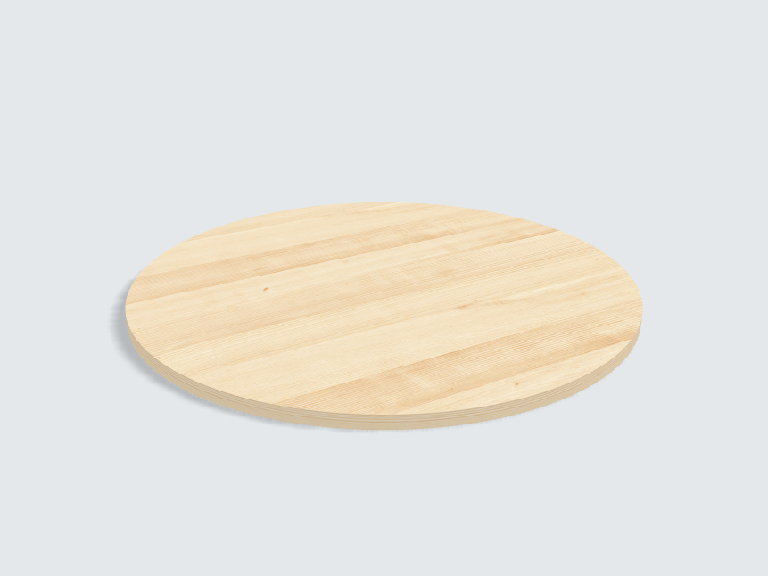 Tischplatte oval / kreisförmig Birke Furnier