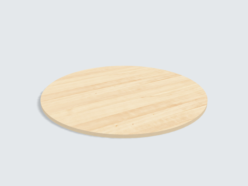 Tischplatte oval / kreisförmig Birke Furnier