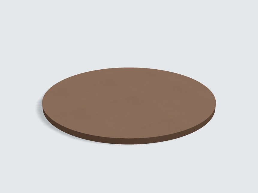 Tischplatte oval / kreisförmig Brushed Bronce
