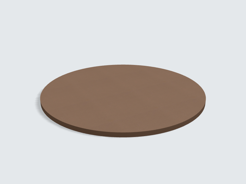 Tischplatte oval / kreisförmig Brushed Bronce
