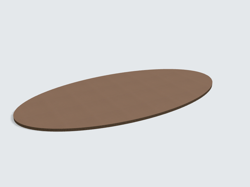Tischplatte oval / kreisförmig Brushed Bronce