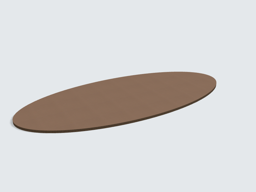Tischplatte oval / kreisförmig Brushed Bronce