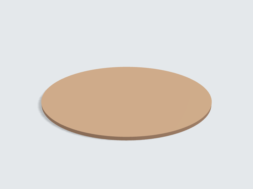 Tischplatte oval / kreisförmig Caramelbeige