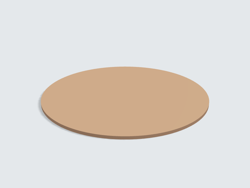 Tischplatte oval / kreisförmig Caramelbeige