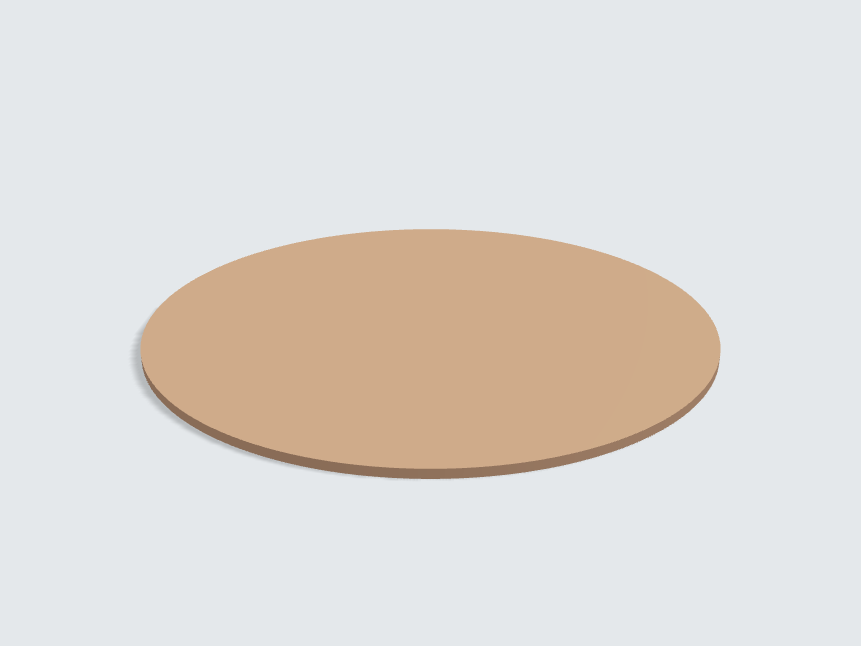 Tischplatte oval / kreisförmig Caramelbeige