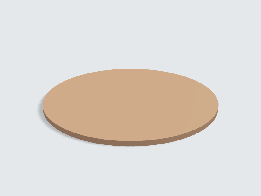 Tischplatte oval / kreisförmig Caramelbeige