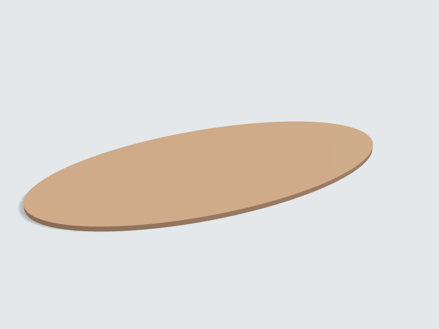 Tischplatte oval / kreisförmig Caramelbeige