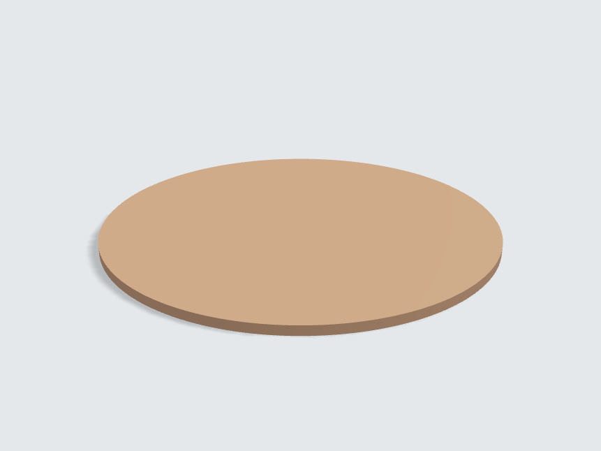 Tischplatte oval / kreisförmig Caramelbeige