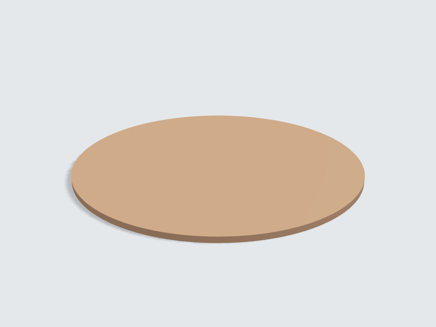 Tischplatte oval / kreisförmig Caramelbeige