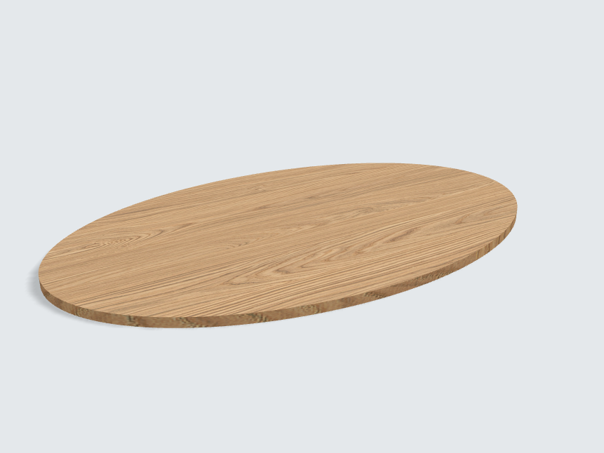 Tischplatte oval / kreisförmig Casella Eiche Natur