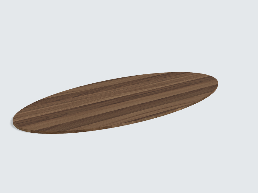 Tischplatte oval / kreisförmig Cello
