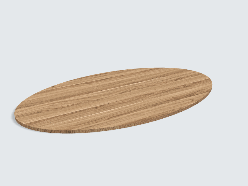 Tischplatte oval / kreisförmig Cuneo Eiche
