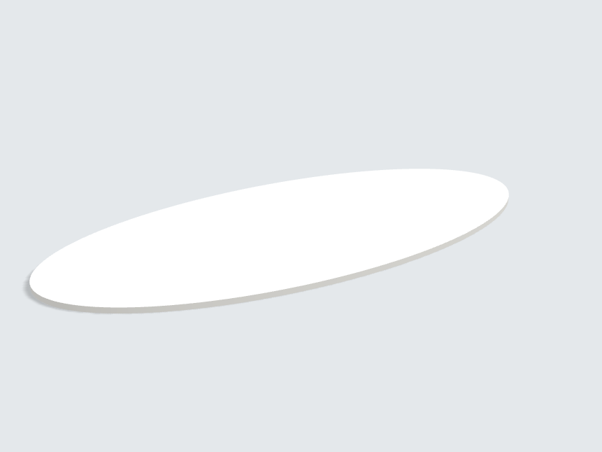 Tischplatte oval / kreisförmig Darwin grey Silktouch