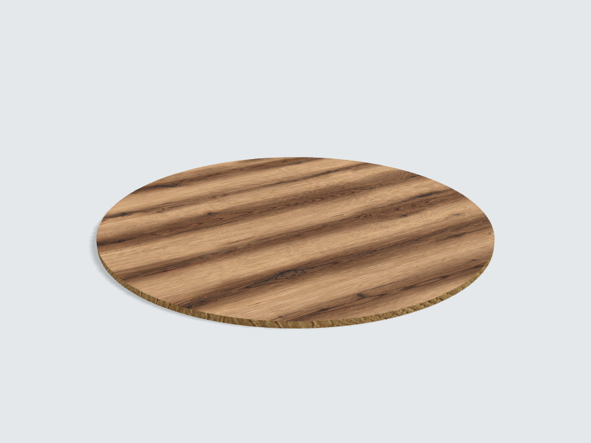 Tischplatte oval / kreisförmig Eiche Evoke Sunset