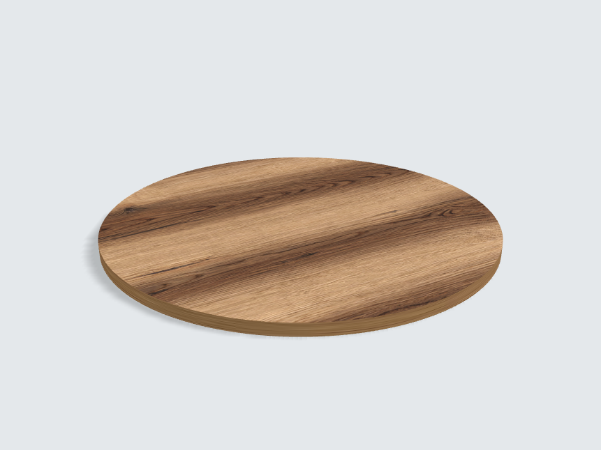 Tischplatte oval / kreisförmig Eiche Evoke Sunset