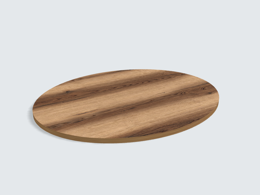 Tischplatte oval / kreisförmig Eiche Evoke Sunset