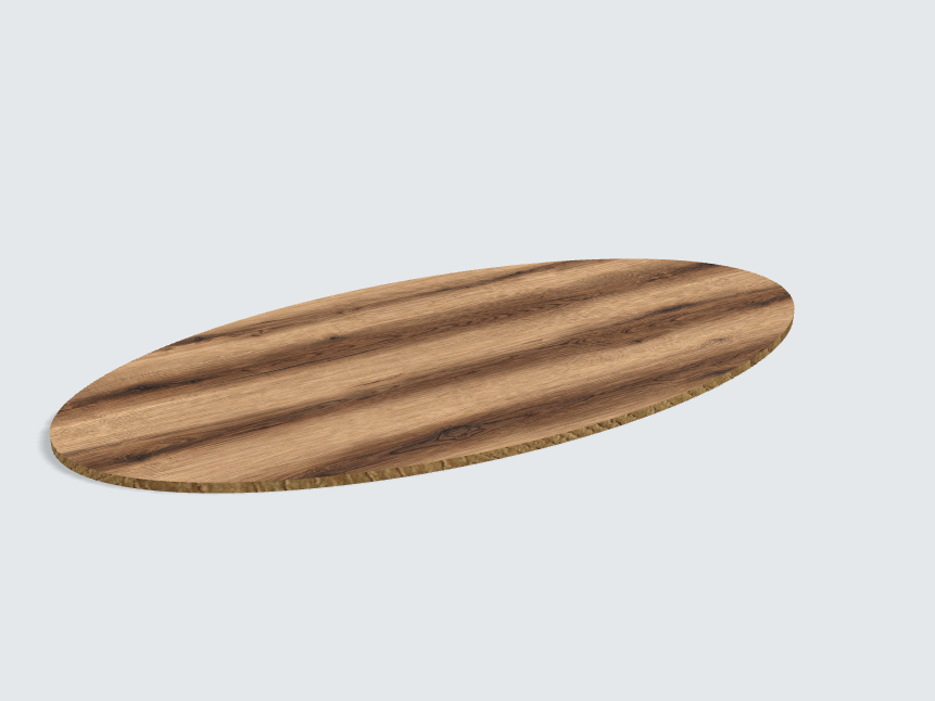 Tischplatte oval / kreisförmig Eiche Evoke Sunset