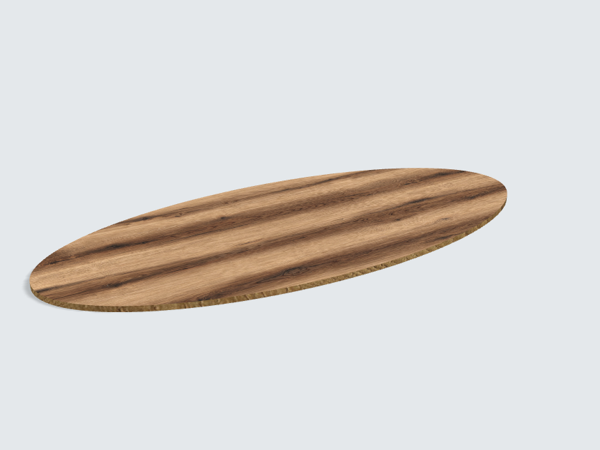 Tischplatte oval / kreisförmig Eiche Evoke Sunset
