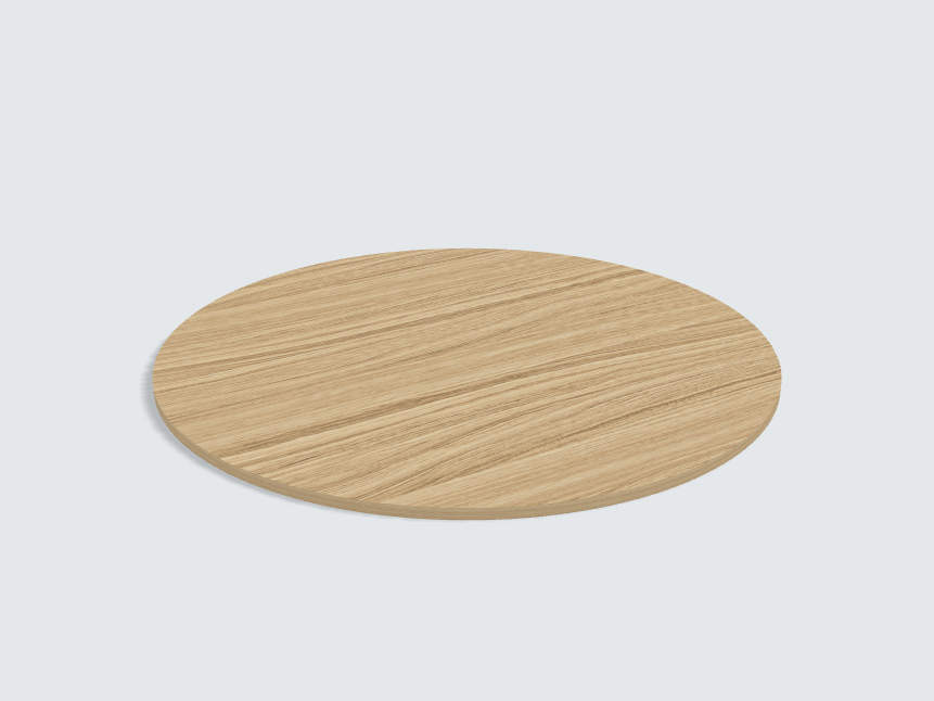 Tischplatte oval / kreisförmig Eiche Furnier