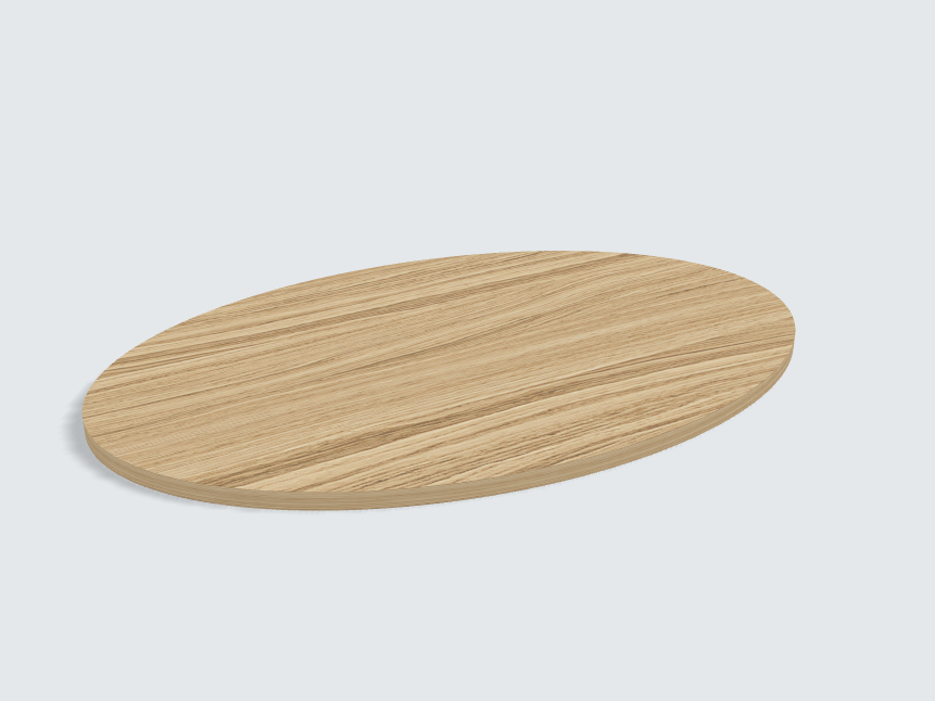 Tischplatte oval / kreisförmig Eiche Furnier