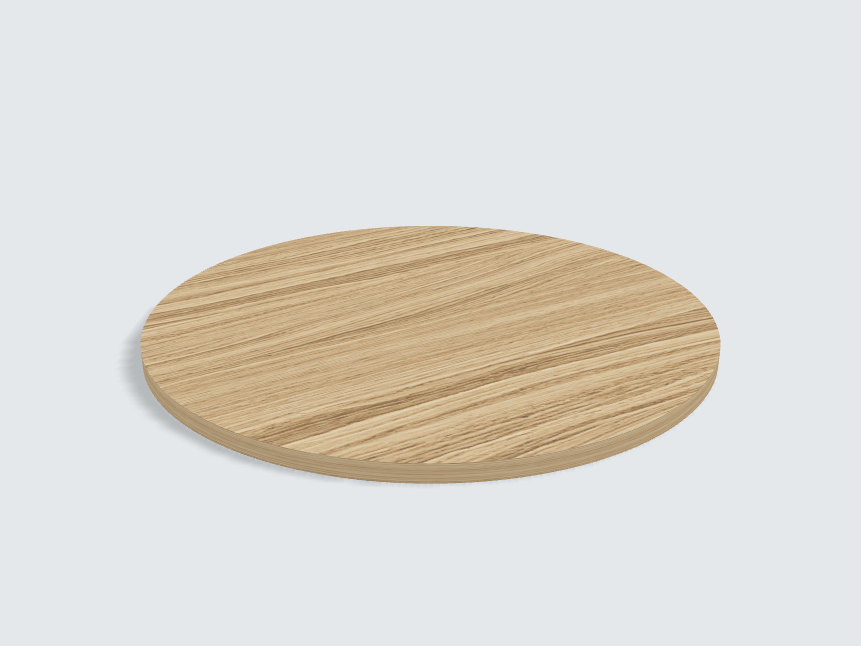 Tischplatte oval / kreisförmig Eiche Furnier