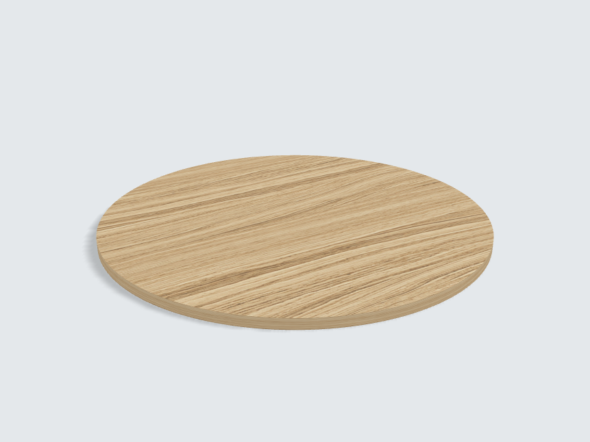 Tischplatte oval / kreisförmig Eiche Furnier
