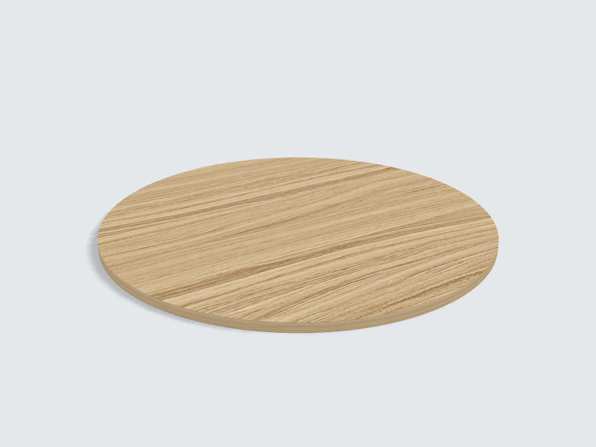 Tischplatte oval / kreisförmig Eiche Furnier