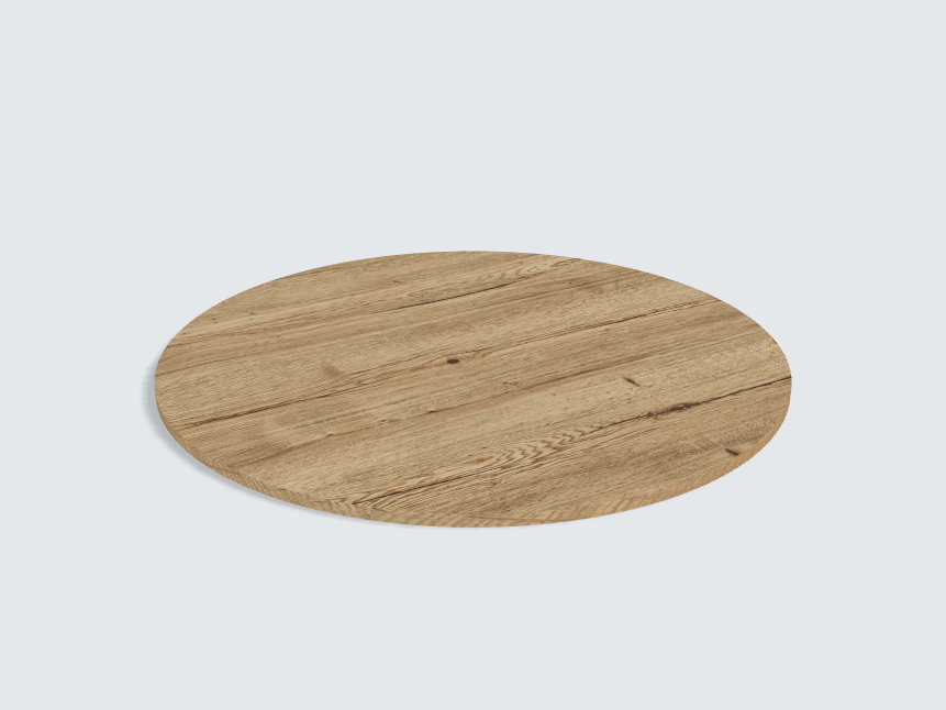 Tischplatte oval / kreisförmig Eiche Halifax