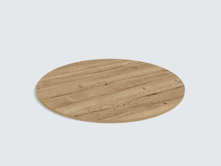 Tischplatte oval / kreisförmig Eiche Halifax